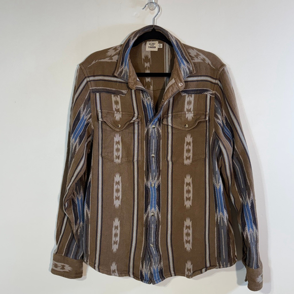 Flint and Tinder Long Sleeve Saddle Blanket Shirt Men's XL Brown Blue Southwest - Picture 2 of 12